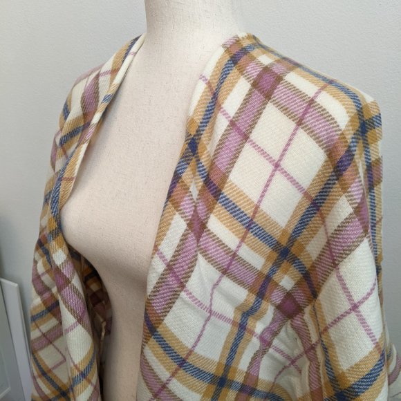 Ann Taylor Plaid Brushed Open Poncho NWT - Picture 5 of 8